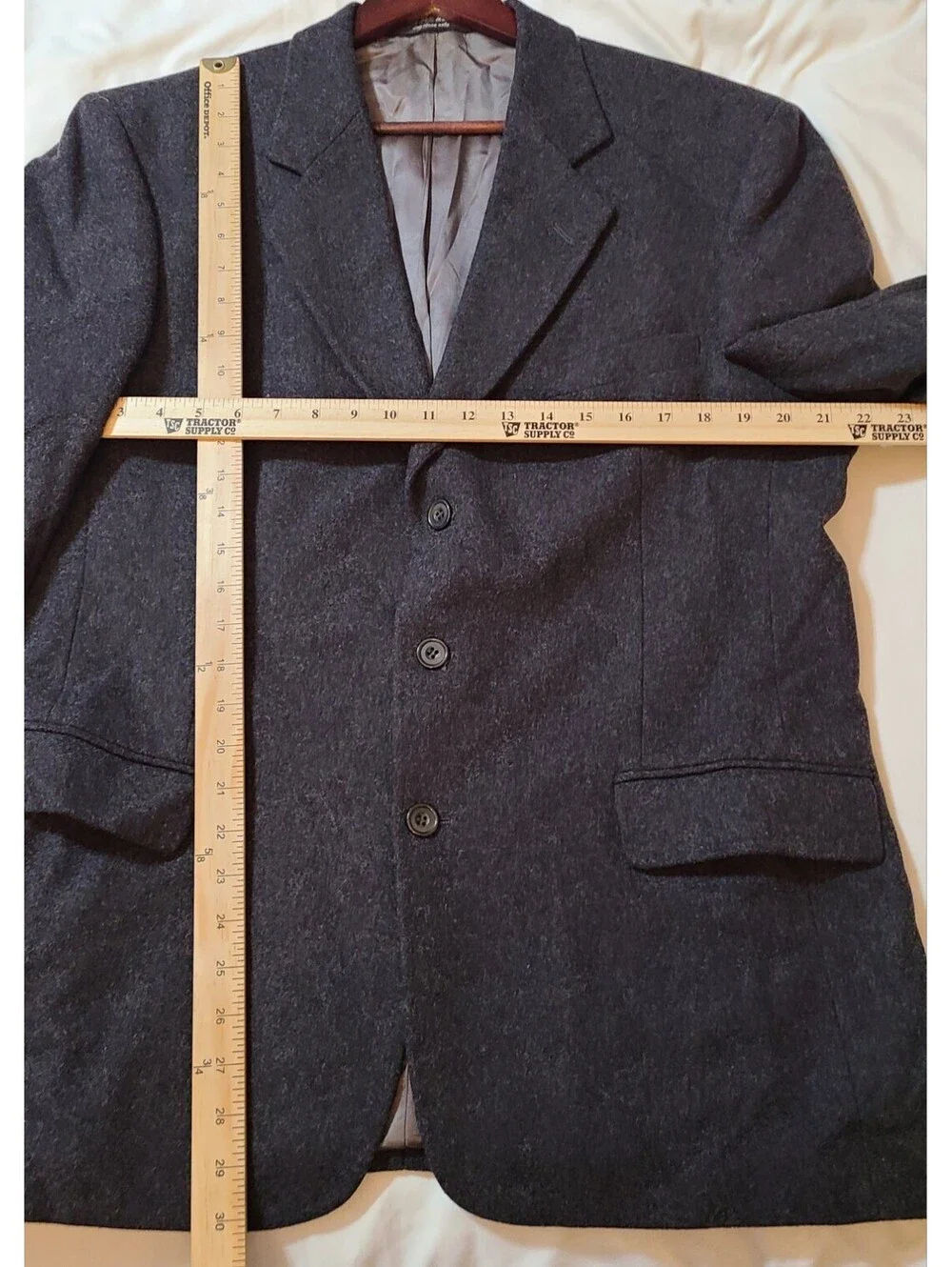 Gianfranco Ruffini Italy Cashmere Blend Blazer Mens Sz 42R Gray Wool Sport Coat